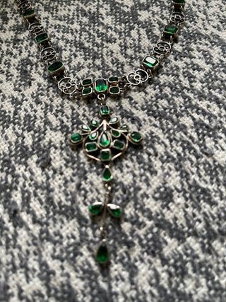 Victorian silver garnet necklace